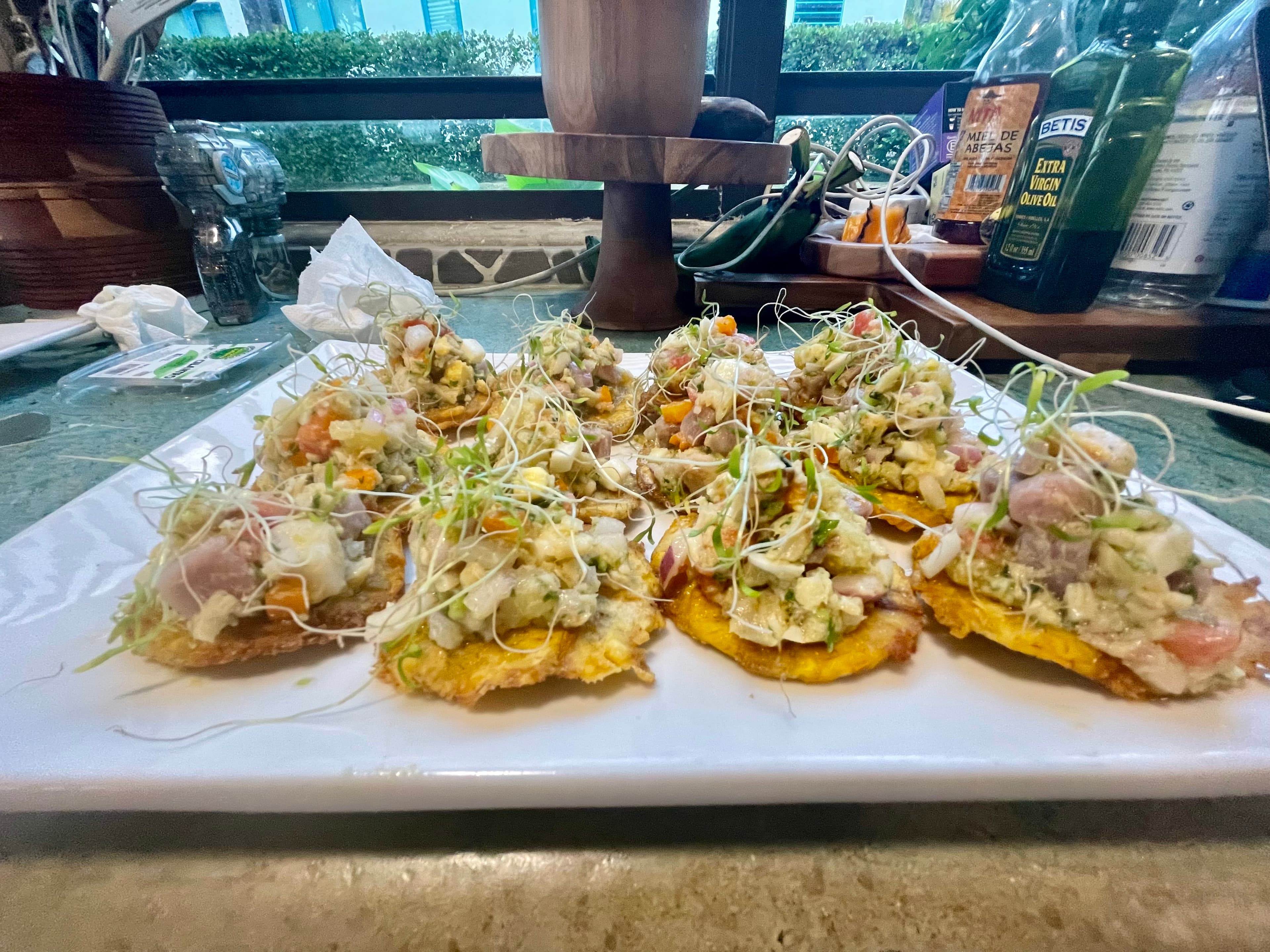 Seafood tostones